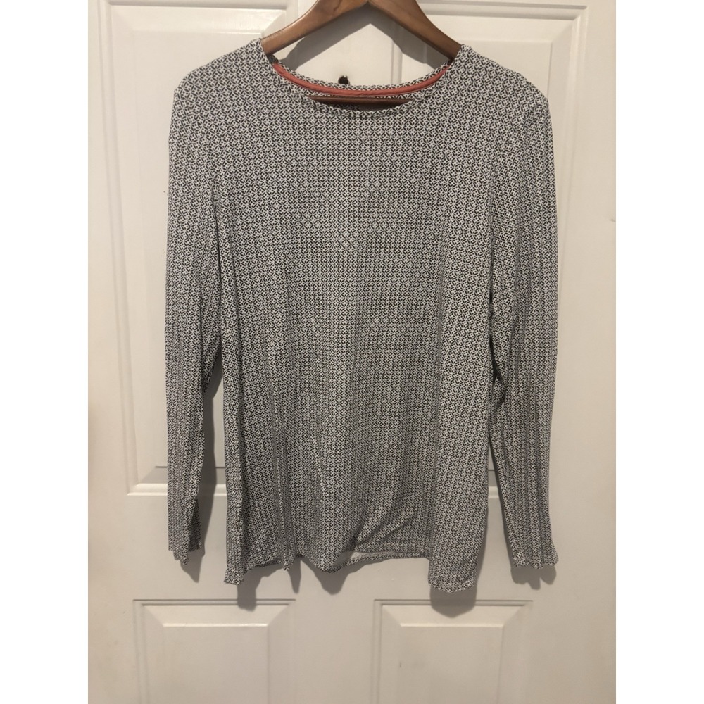 Chico's Shirt Jersey Stretch Long Sleeve Women's XL Geometric Size 2 Large
